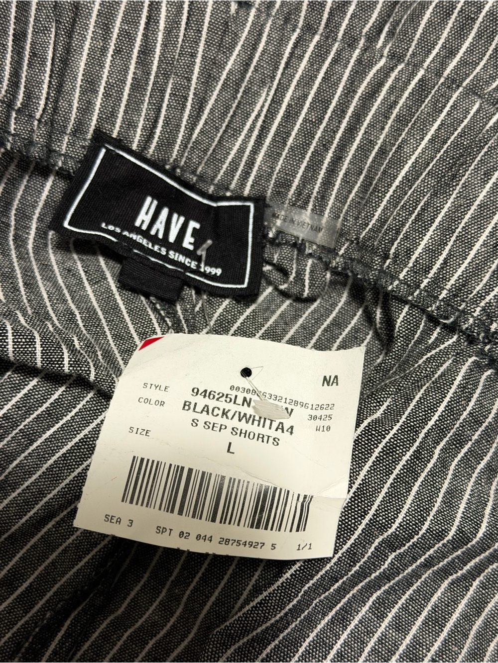 Have Women's Pinstripe Tie-Waist Shorts - Black/White - Picture 4 of 4